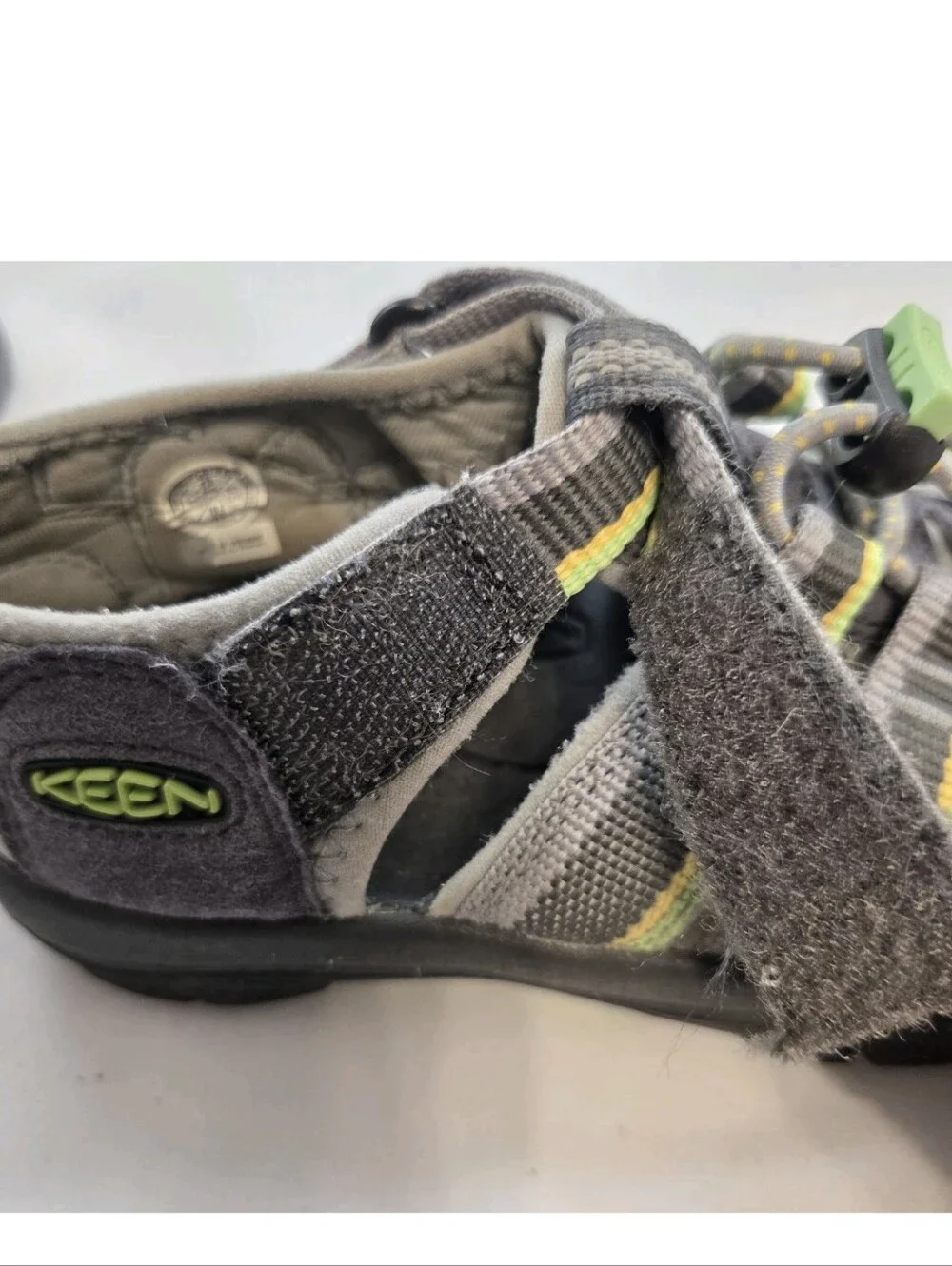 KEEN Newport H2 Kids Sandals Size 13 US Gray Lime Waterproof Closed Toe Outdoor